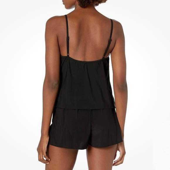 Coco Reef Contours Chroma One Piece Swimsuit Romper 8 Black Wrap Smoothing NWT - Picture 3 of 15